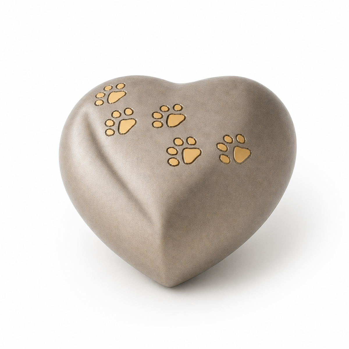 Ember Paws heart-shaped pet urn, side profile view