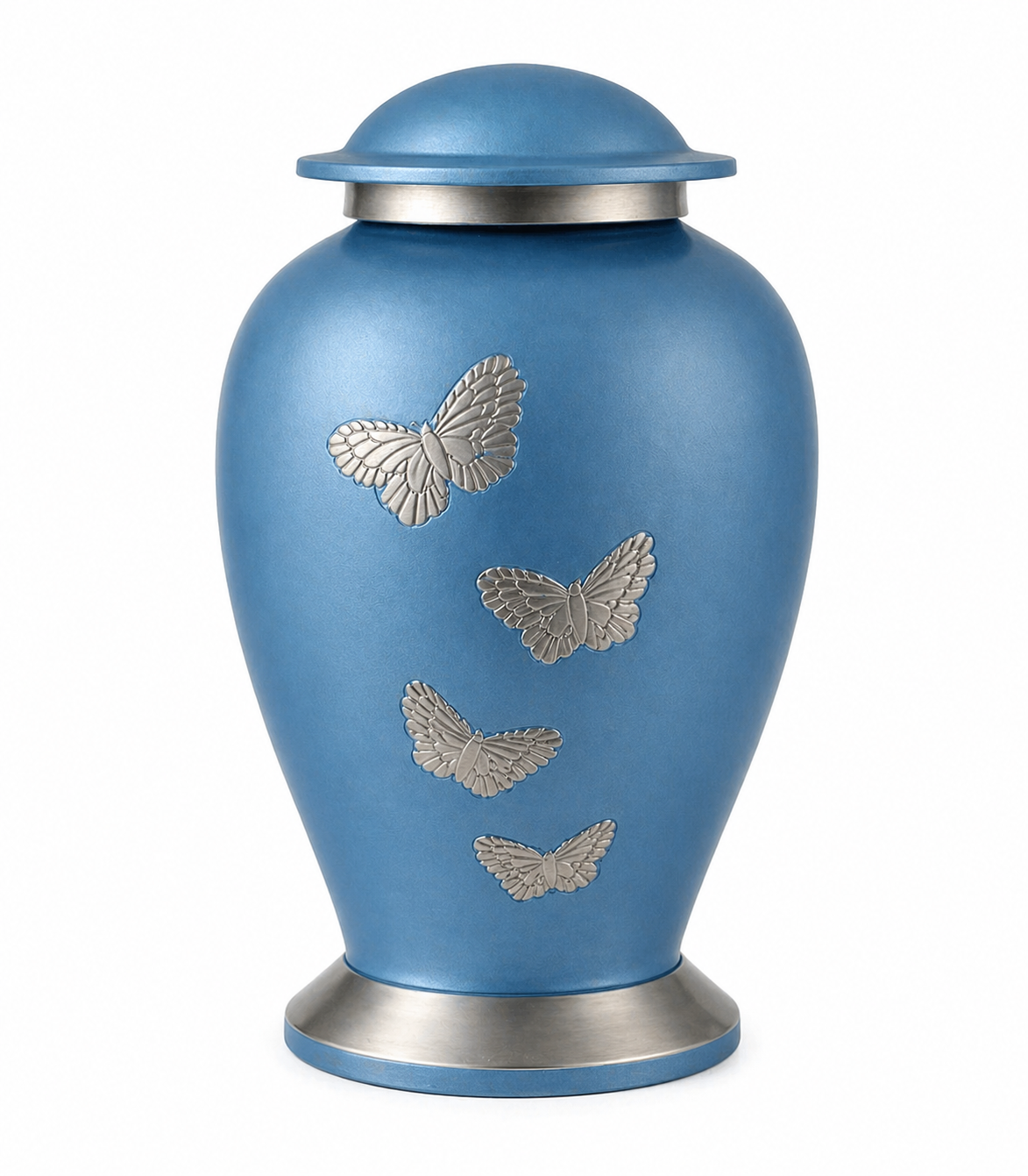 Aether Blue cremation urn displayed on a table