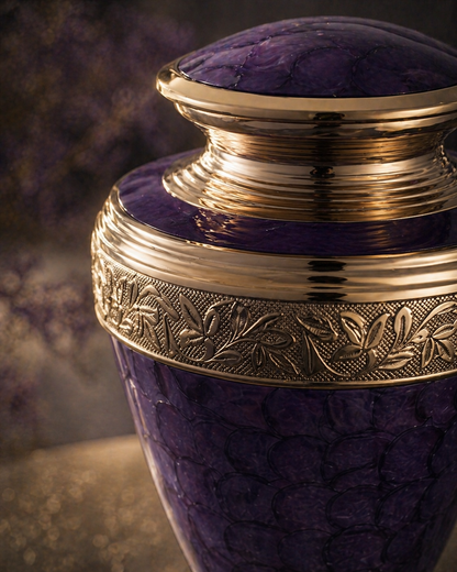 Aurelian Violet urn, angled view