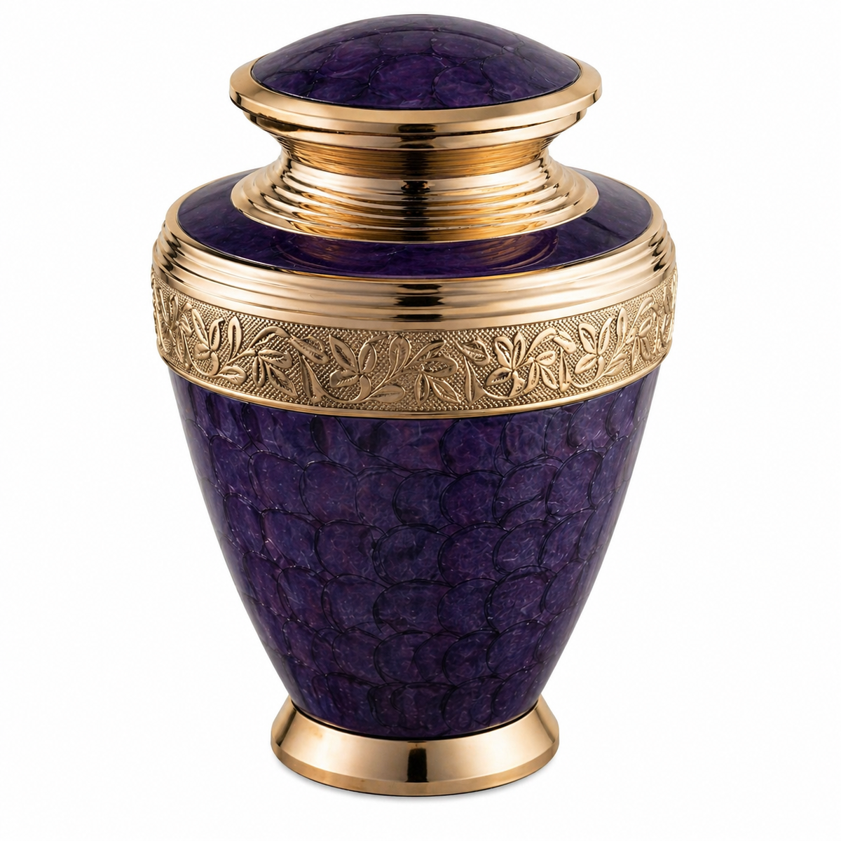 Aurelian Violet cremation urn displayed on a table