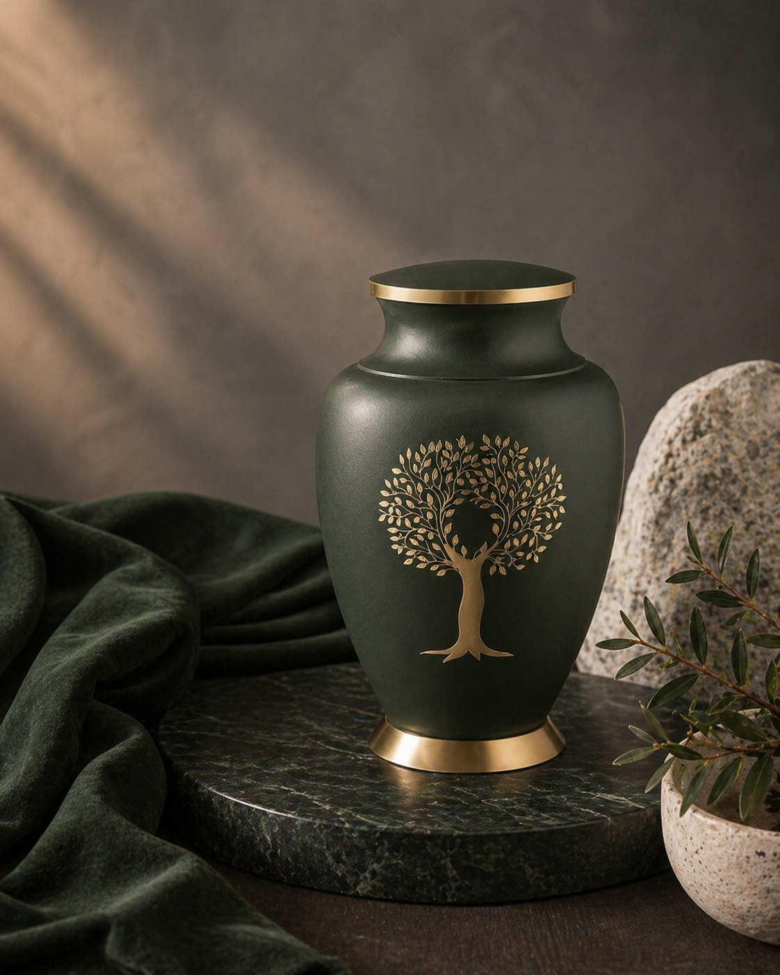 Eden Vessel cremation urn, lid detail close-up