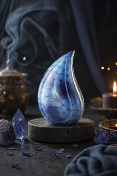Aqua Veil Teardrop Urn