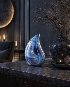 Aqua Veil Teardrop Urn