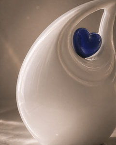 Ivory Heart Teardrop Urn