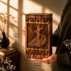 Hand-Carved Wooden Cross Urn