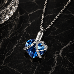 Stainless Steel Crystal Keepsake Necklace