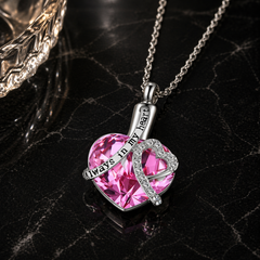 Stainless Steel Crystal Keepsake Necklace