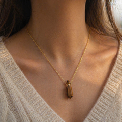 Natural Stone Crystal Keepsake Necklace
