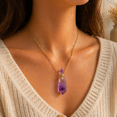 Natural Stone Crystal Keepsake Necklace