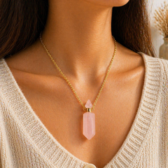 Natural Stone Crystal Keepsake Necklace