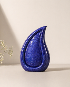 Indigo Veil Teardrop Urn