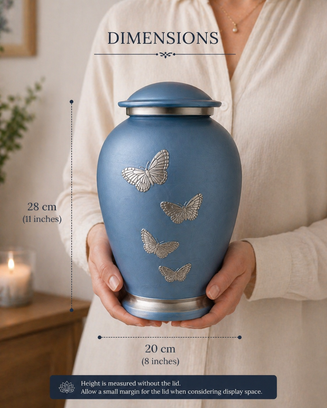 Aether Blue cremation urn, close-up of glaze finish