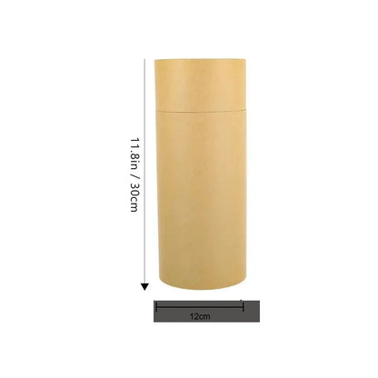 Natural Kraft biodegradable urn, side profile view