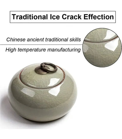 Handcrafted Frost Glaze Keepsake Urn in ceramic finish, frost glaze design, colour variant shown