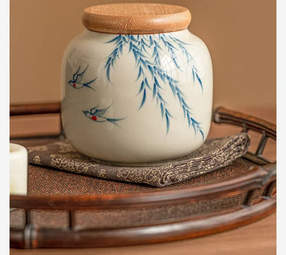 Mini Ceramic Keepsake Urn in ceramic finish, mini design, top-down view