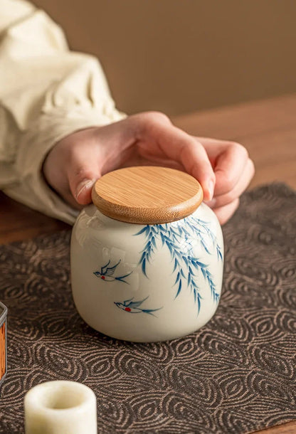 Mini Ceramic Keepsake Urn in ceramic finish, mini design, interior chamber view