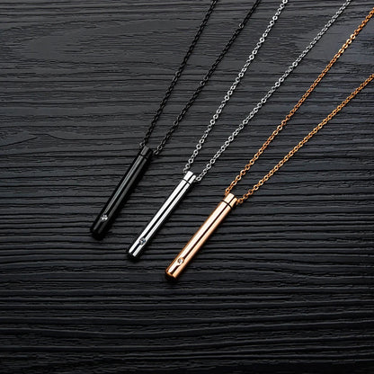 Elegant Titanium Steel Necklace in titanium-steel finish, elegant design, front view
